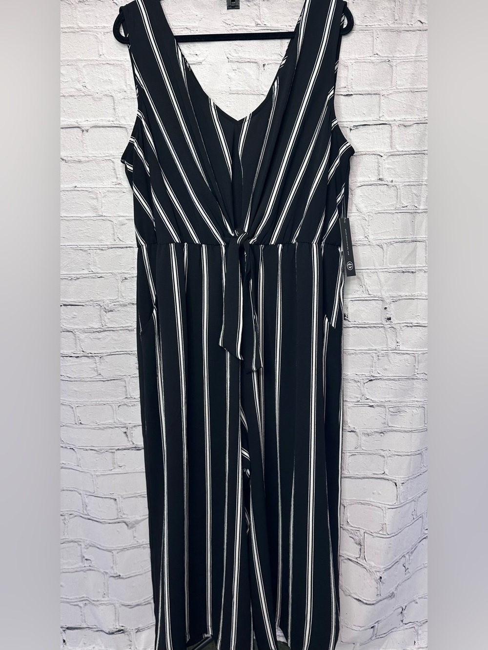 NWT Black & White Striped Sleeveless Jumpsuit